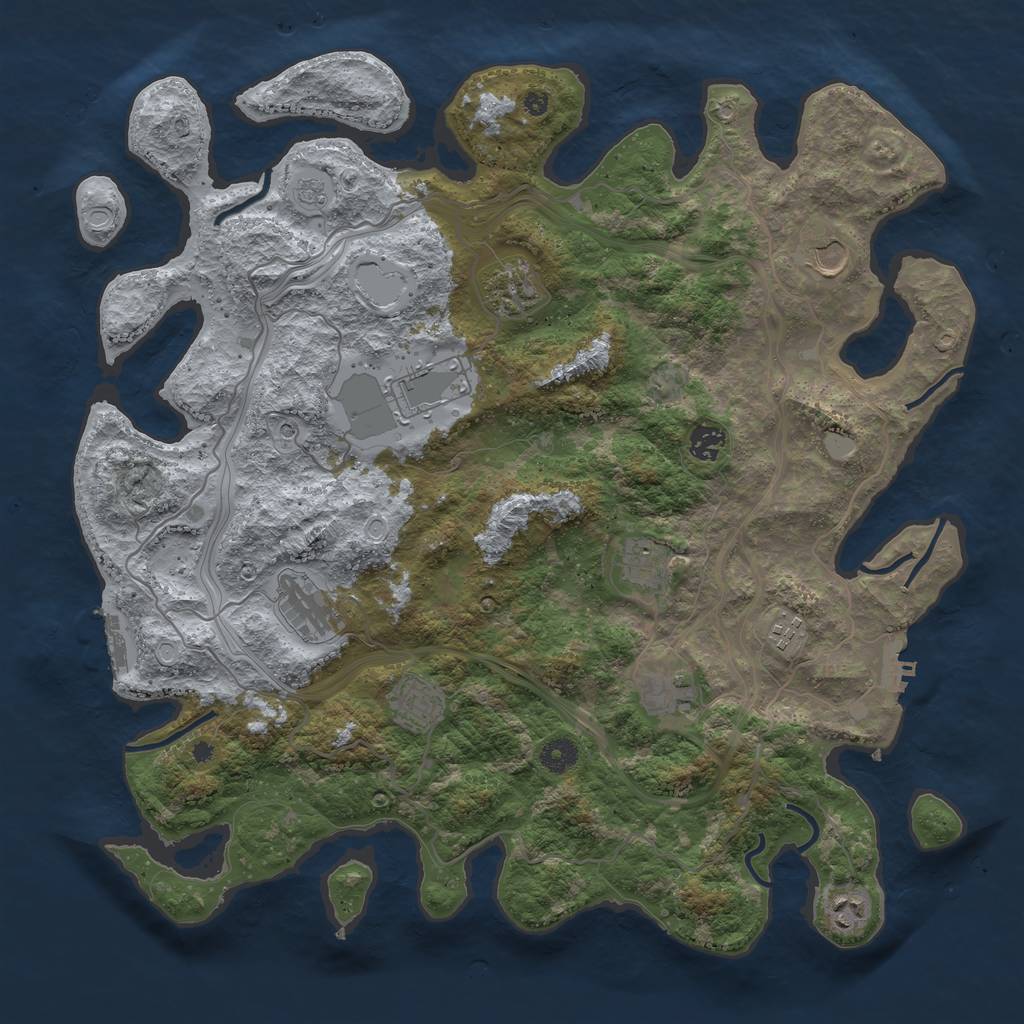 Rust Map: Procedural Map, Size: 4250, Seed: 7726432, 17 Monuments