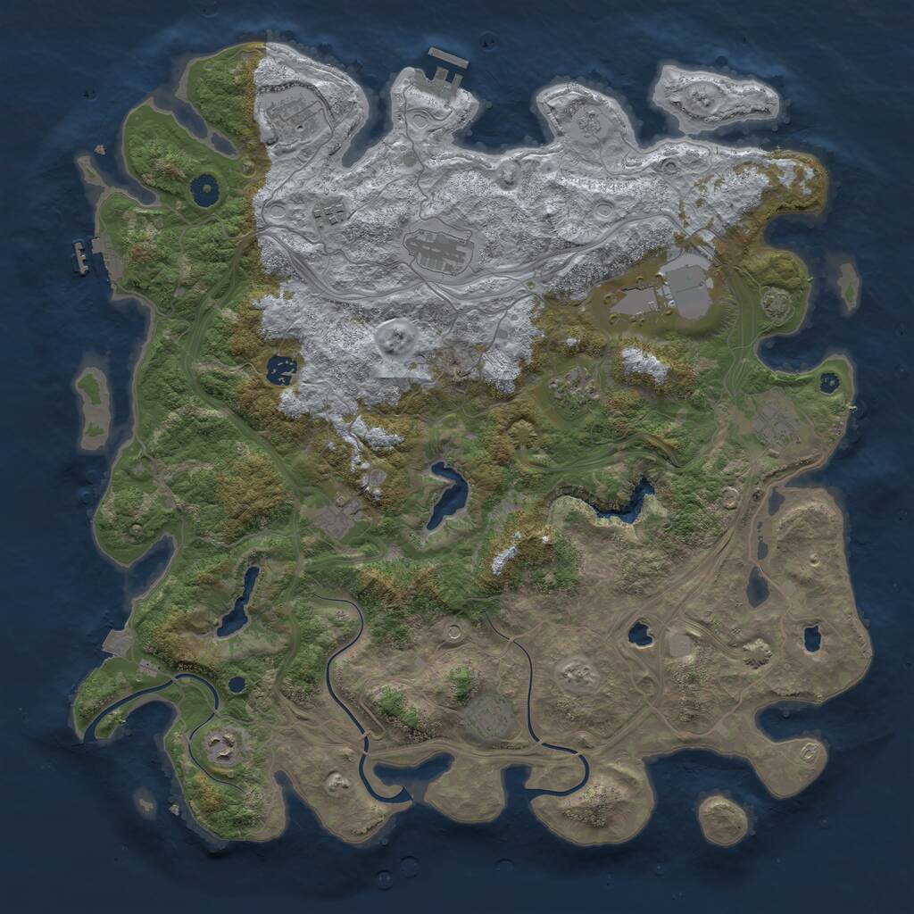 Rust Map: Procedural Map, Size: 4500, Seed: 800813, 16 Monuments