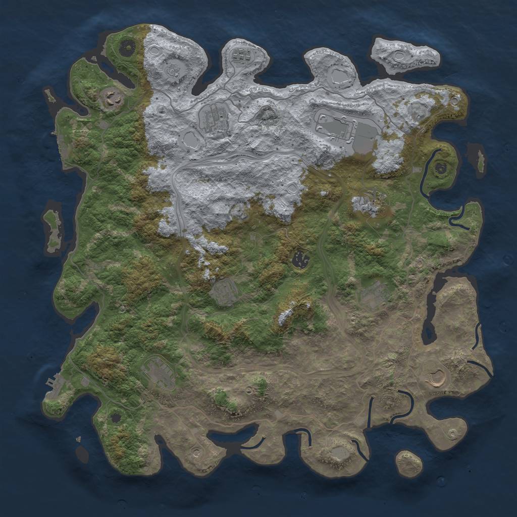 Rust Map: Procedural Map, Size: 4500, Seed: 800813, 17 Monuments