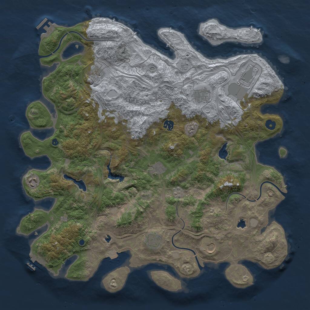 Rust Map: Procedural Map, Size: 4500, Seed: 458122634, 15 Monuments