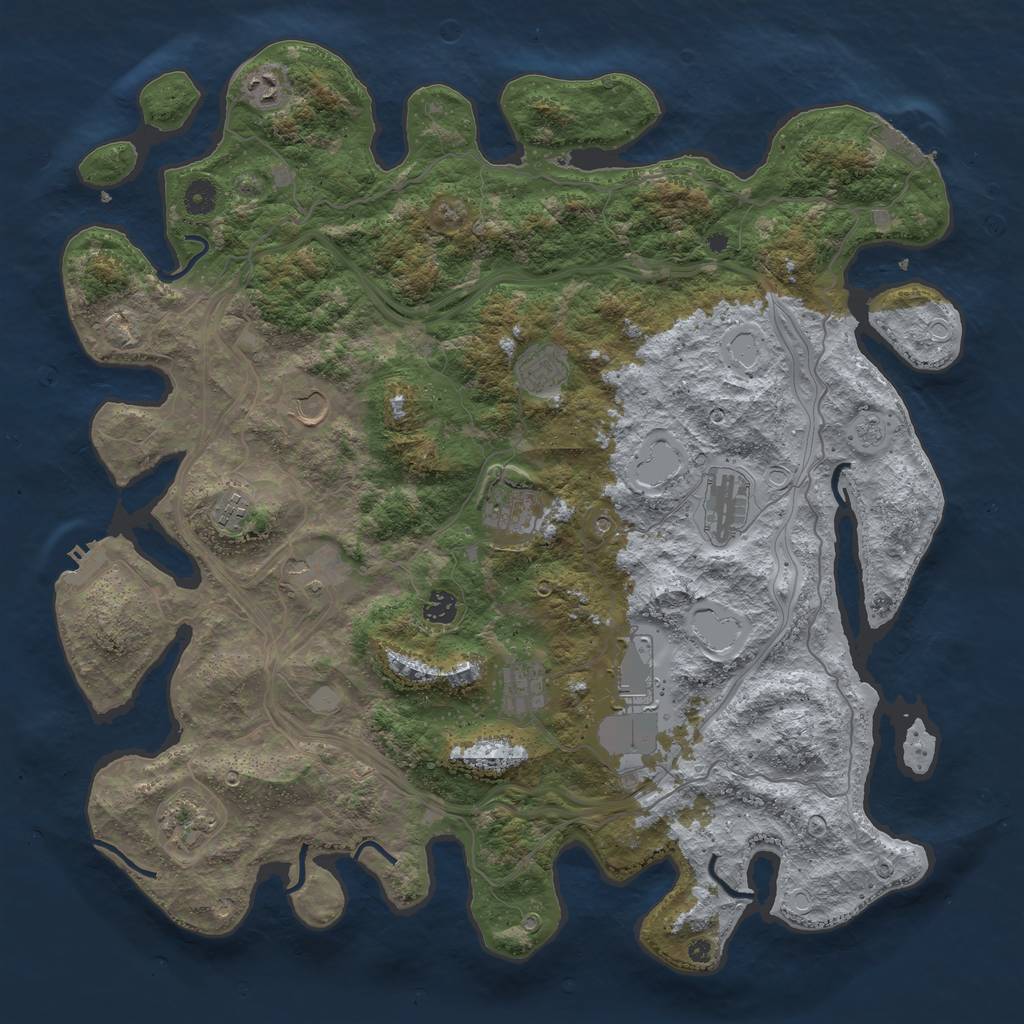 Rust Map: Procedural Map, Size: 4500, Seed: 22427, 18 Monuments