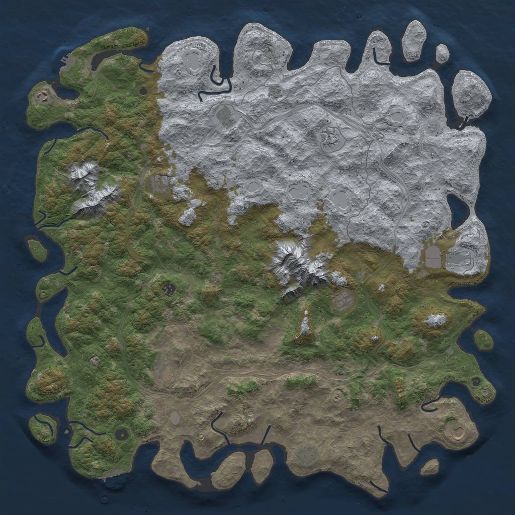 Rust Map: Procedural Map, Size: 6000, Seed: 289219855, 18 Monuments
