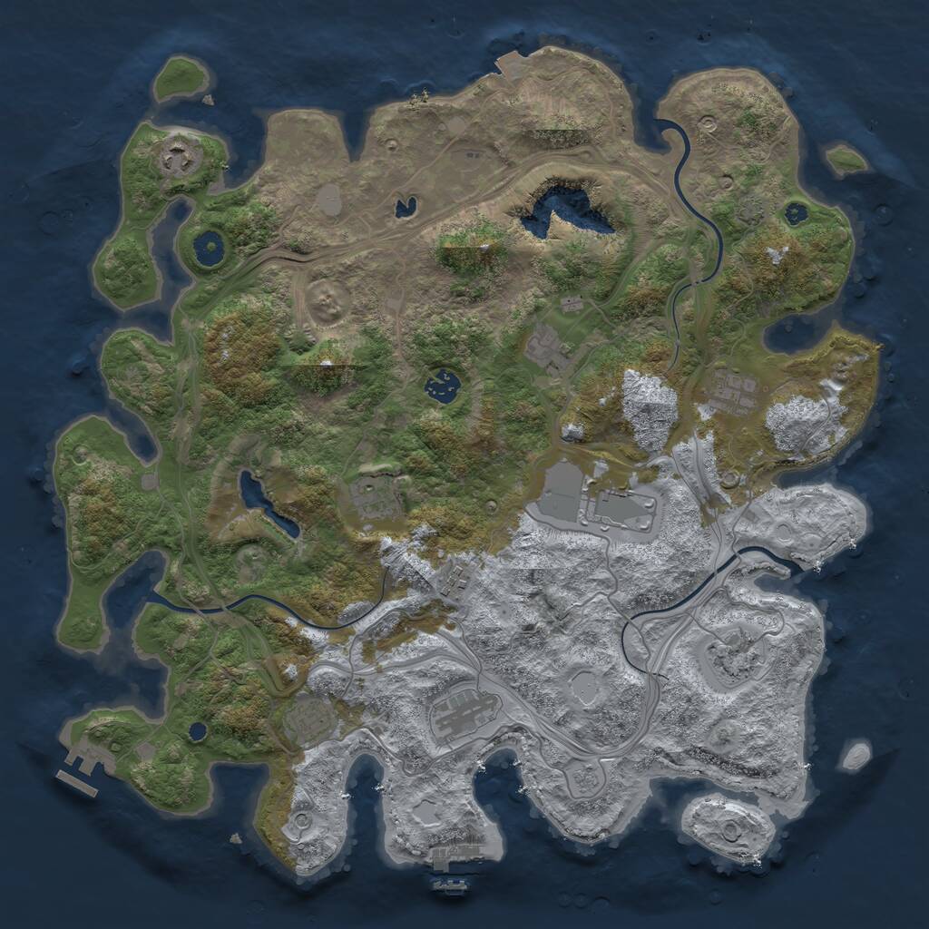 Rust Map: Procedural Map, Size: 4250, Seed: 296281677, 16 Monuments