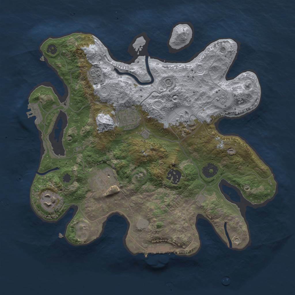 Rust Map: Procedural Map, Size: 3000, Seed: 749279286, 13 Monuments