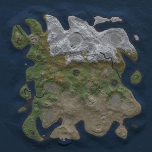 Thumbnail Rust Map: Procedural Map, Size: 3500, Seed: 1712417662, 17 Monuments