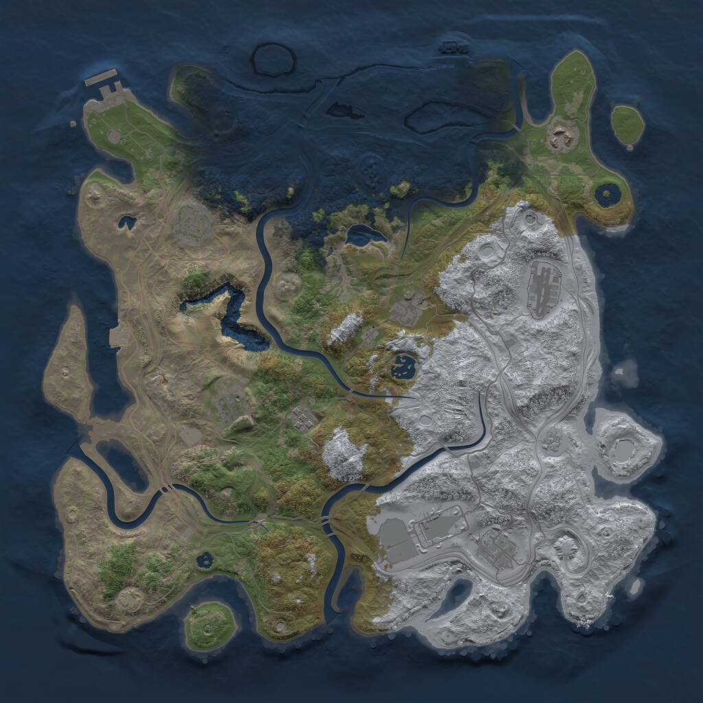 Rust Map: Procedural Map, Size: 4250, Seed: 684044893, 15 Monuments
