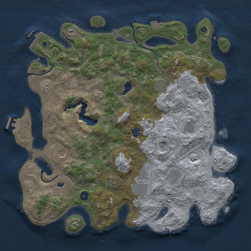 Rust Map: Procedural Map, Size: 4250, Seed: 684044893, 15 Monuments