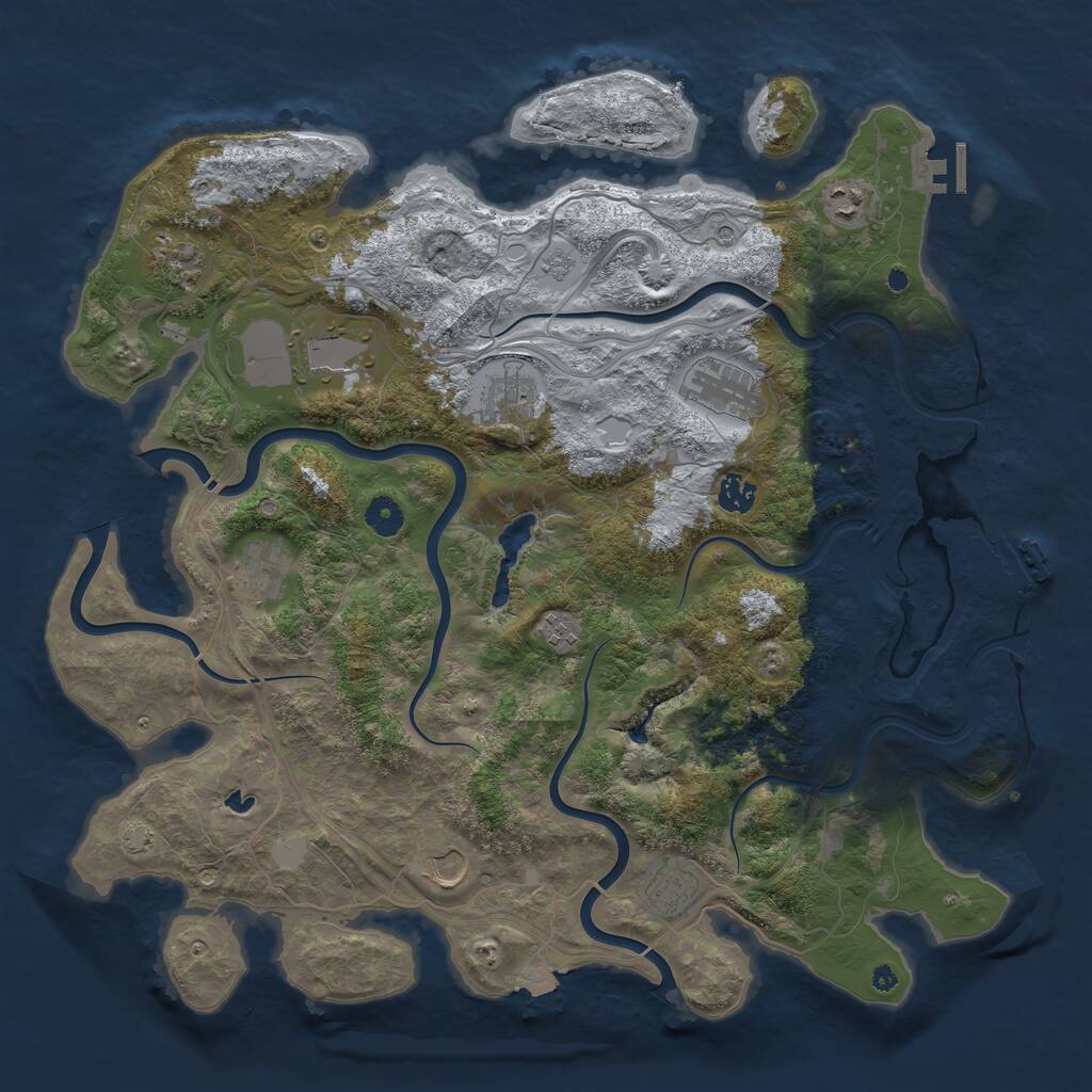 Rust Map: Procedural Map, Size: 4300, Seed: 3160052, 16 Monuments