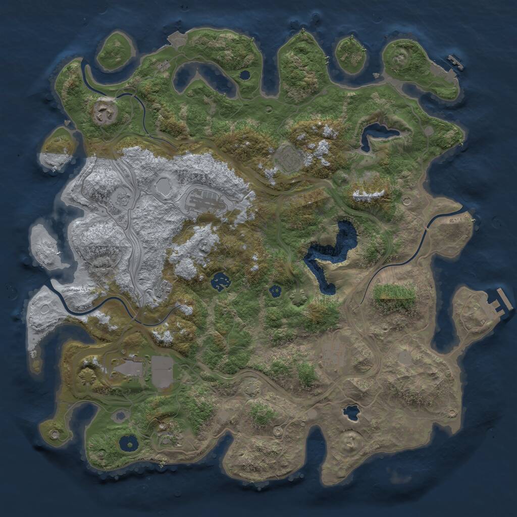 Rust Map: Procedural Map, Size: 4250, Seed: 1714457525, 14 Monuments