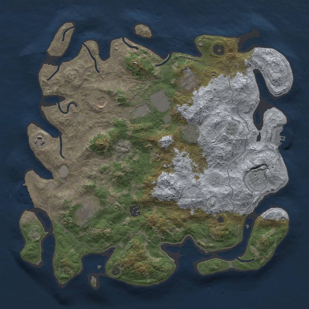 Rust Map: Procedural Map, Size: 4000, Seed: 16032023, 16 Monuments