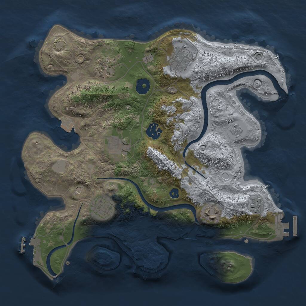 Rust Map: Procedural Map, Size: 3000, Seed: 18845, 13 Monuments