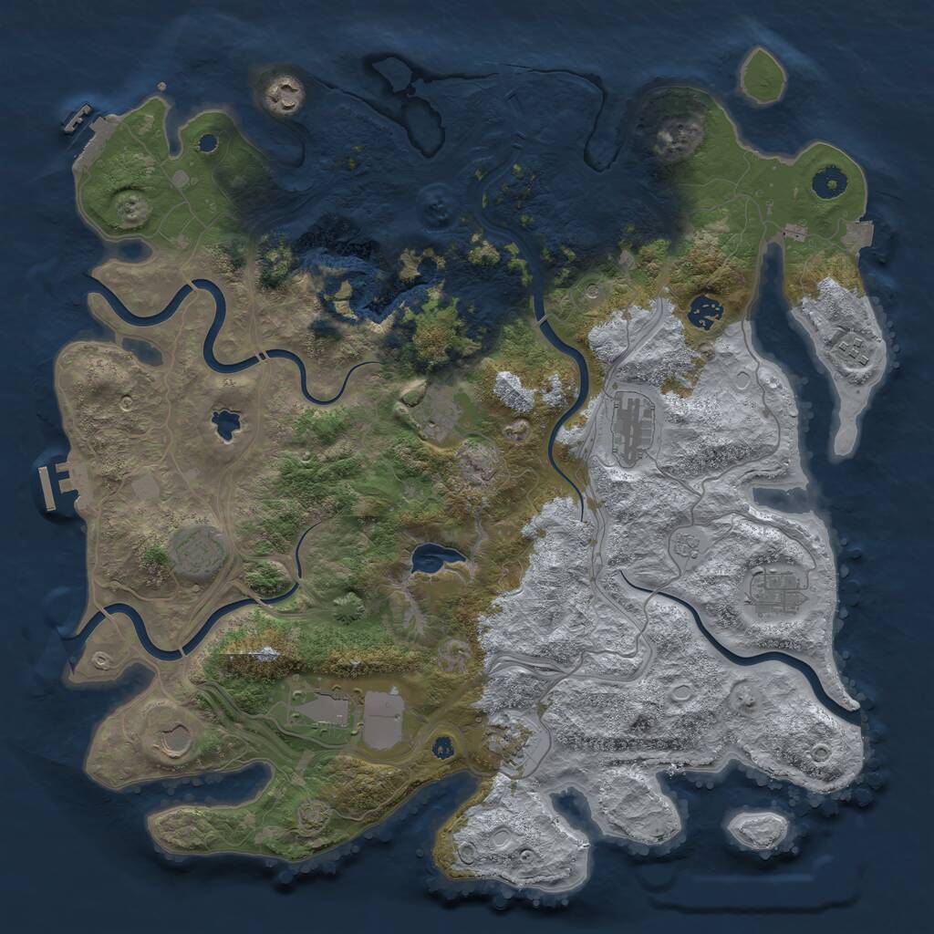 Rust Map: Procedural Map, Size: 4250, Seed: 135856, 16 Monuments