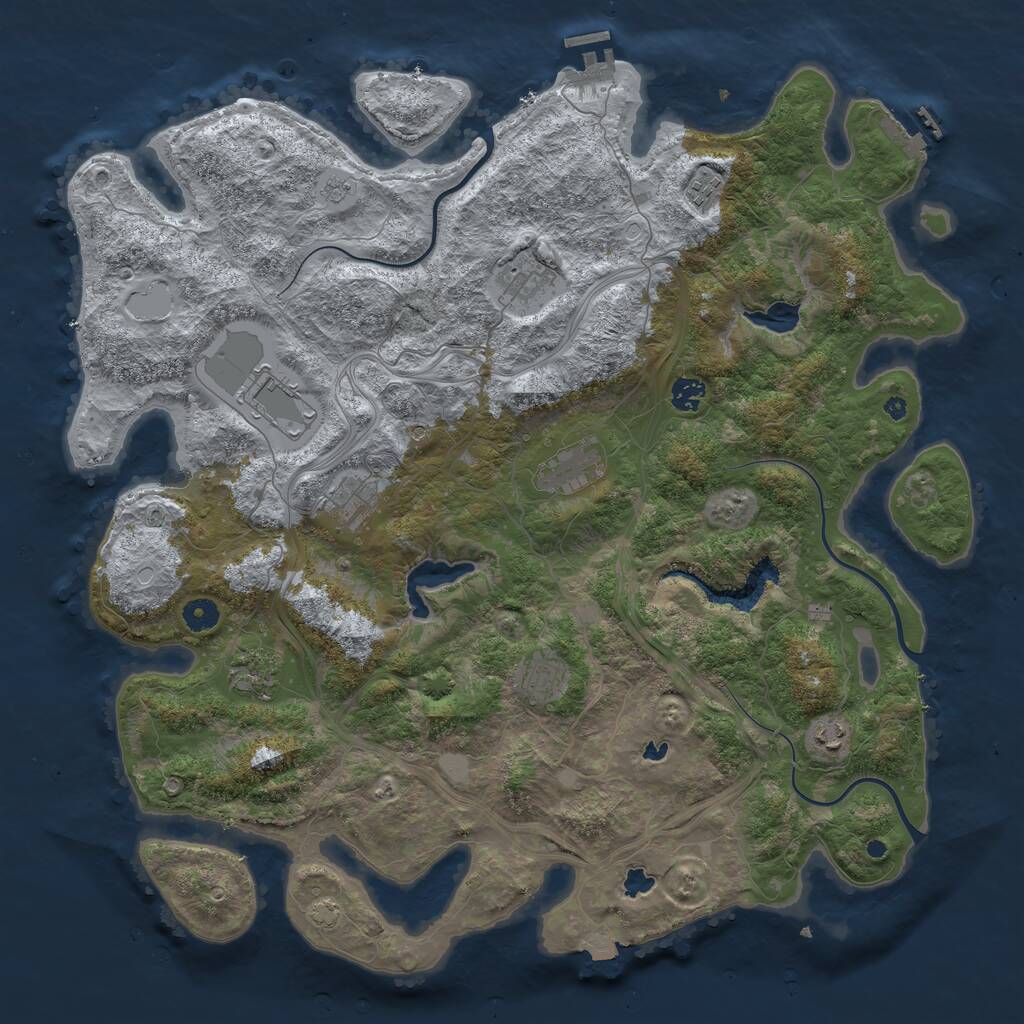 Rust Map: Procedural Map, Size: 4500, Seed: 414916823, 15 Monuments