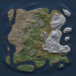 Thumbnail Rust Map: Barren, Size: 3500, Seed: 1811048303, 13 Monuments