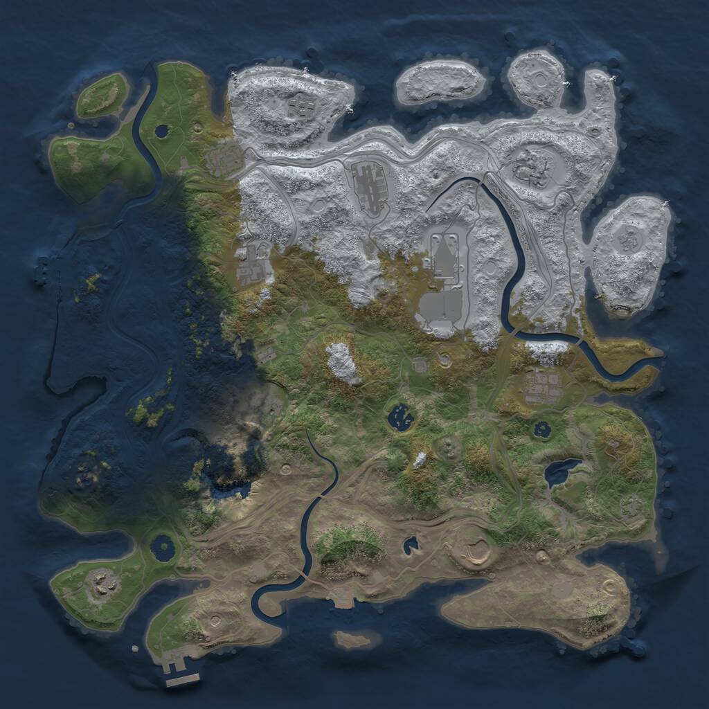 Rust Map: Procedural Map, Size: 4250, Seed: 29306, 17 Monuments