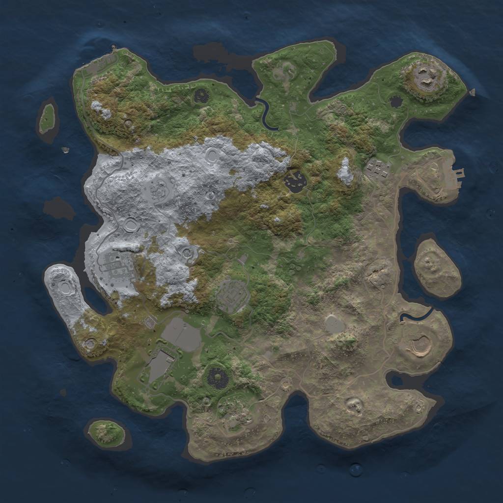 Rust Map: Procedural Map, Size: 3500, Seed: 721551472, 15 Monuments