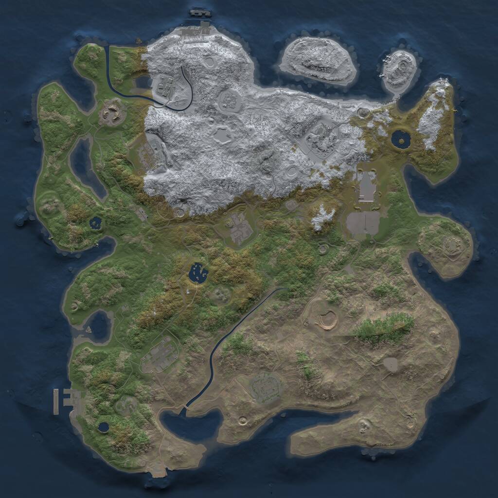 Rust Map: Procedural Map, Size: 3900, Seed: 13492604, 16 Monuments