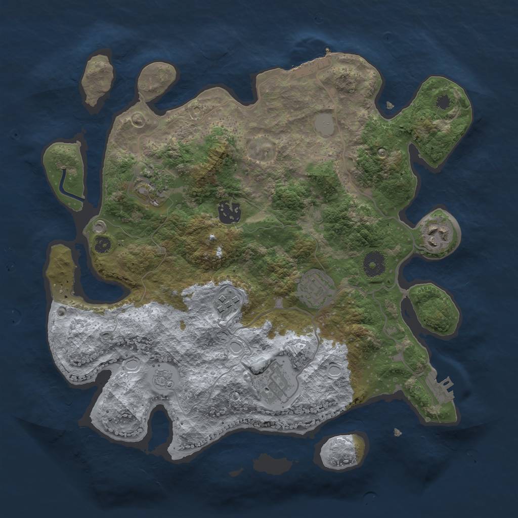 Rust Map: Procedural Map, Size: 3250, Seed: 78474930, 12 Monuments