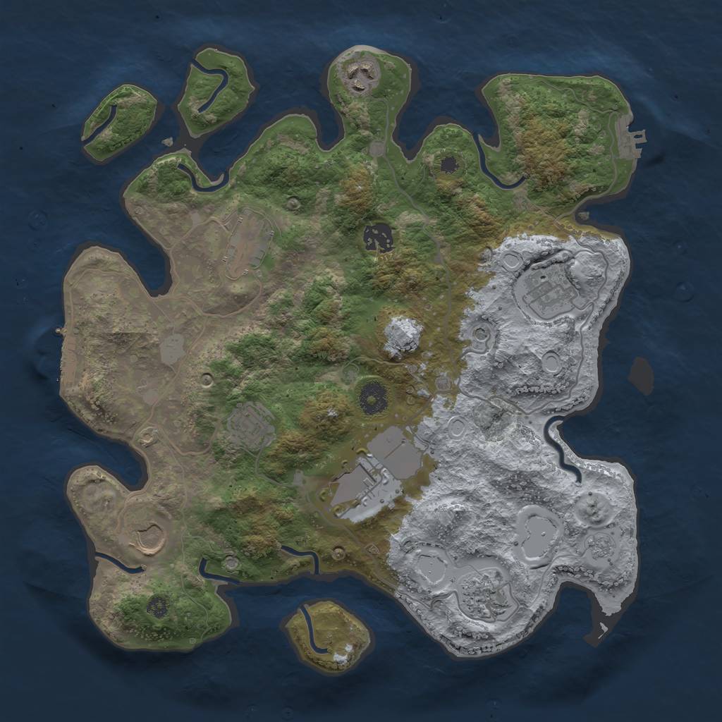Rust Map: Procedural Map, Size: 3500, Seed: 67163530, 15 Monuments