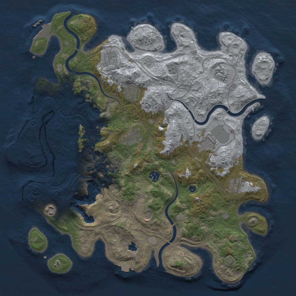 Rust Map: Procedural Map, Size: 4250, Seed: 646833588, 16 Monuments