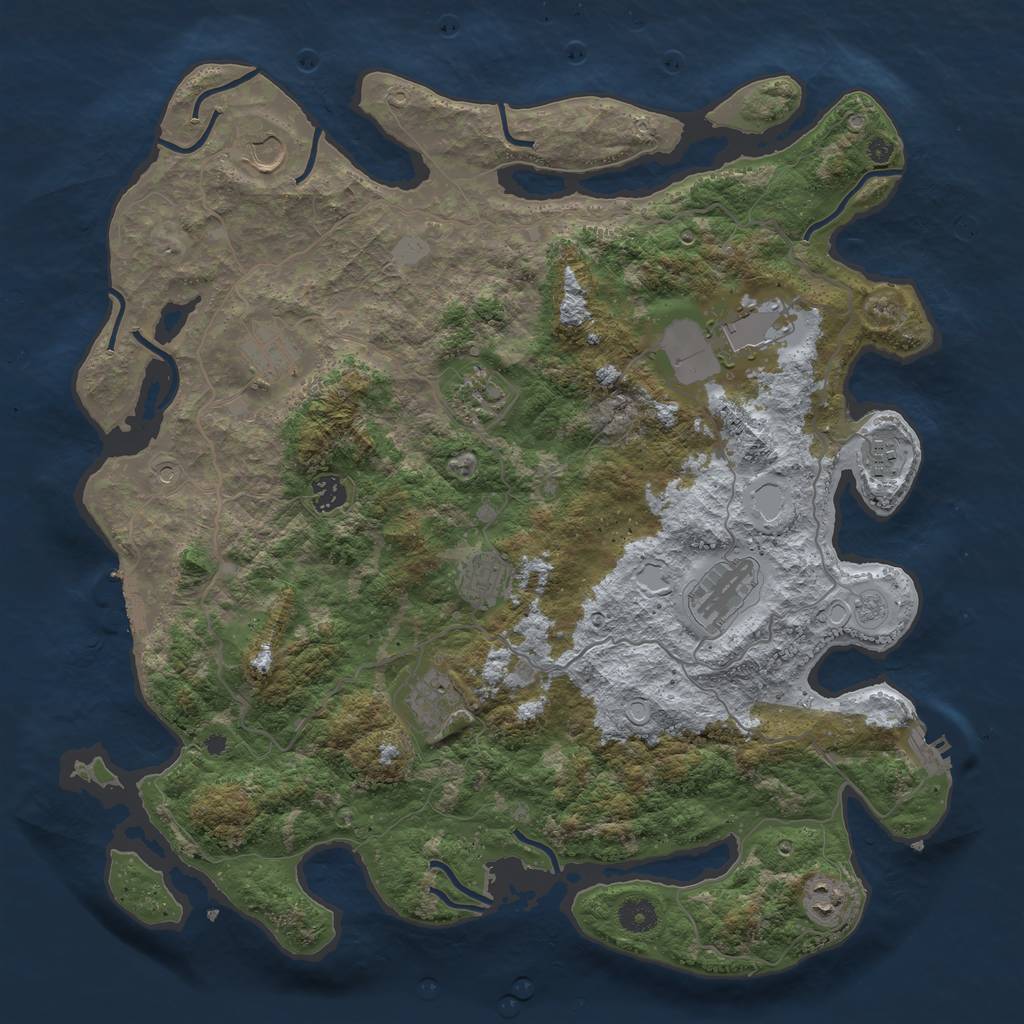 Rust Map: Procedural Map, Size: 4200, Seed: 76789133, 17 Monuments