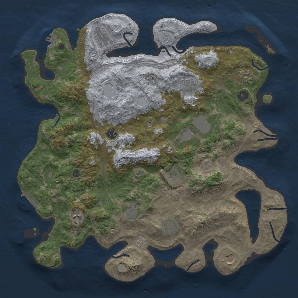 Rust Map: Procedural Map, Size: 4250, Seed: 1818211633, 18 Monuments