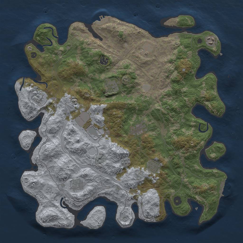 Rust Map: Procedural Map, Size: 4250, Seed: 486931698, 17 Monuments