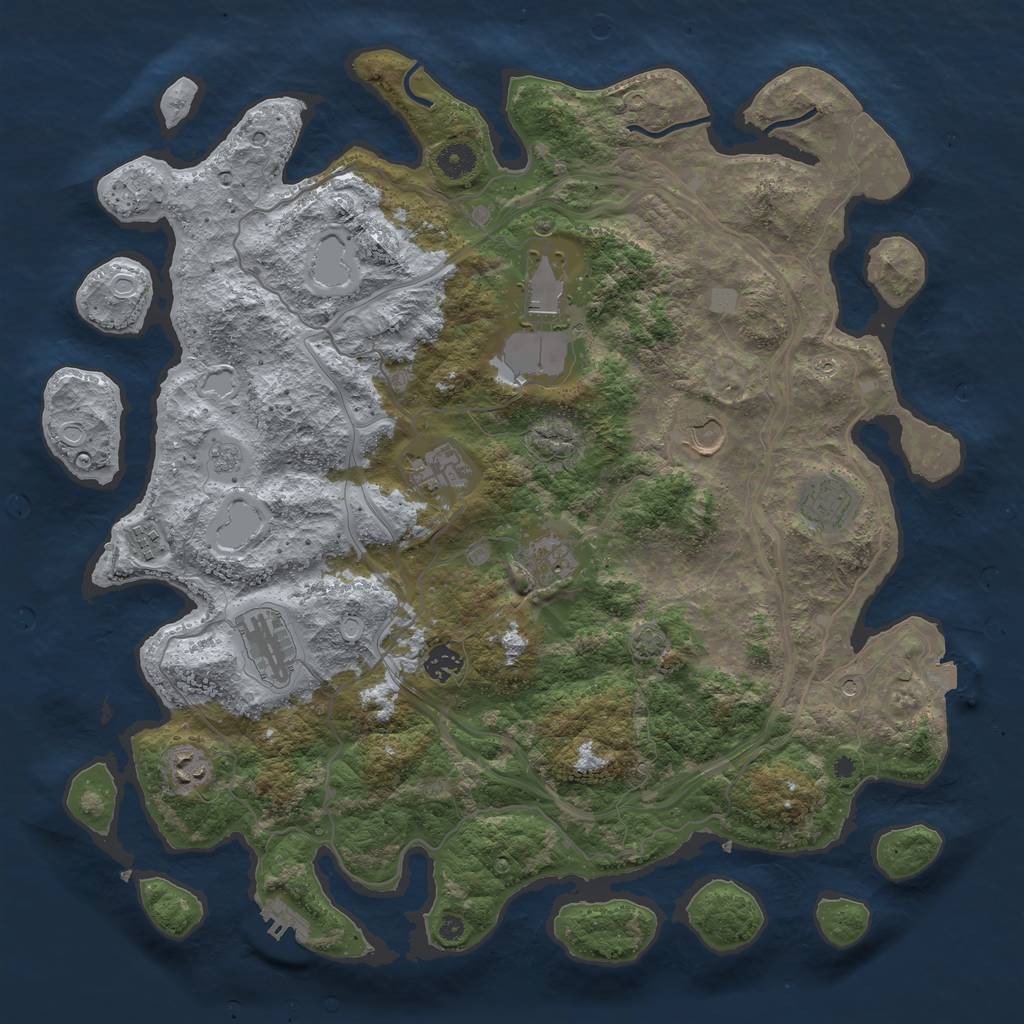 Rust Map: Procedural Map, Size: 4250, Seed: 1689284091, 16 Monuments