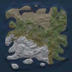 Thumbnail Rust Map: Procedural Map, Size: 4000, Seed: 990225, 17 Monuments