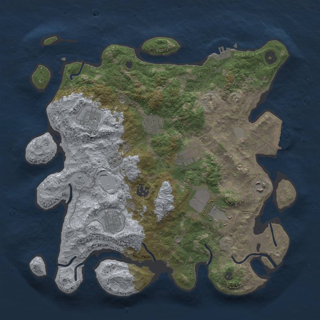 Rust Map: Procedural Map, Size: 3750, Seed: 10901912, 15 Monuments