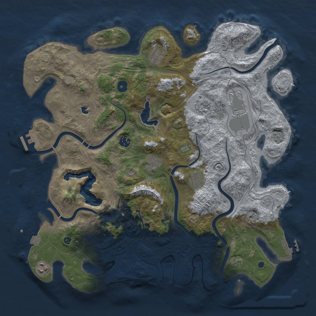 Rust Map: Procedural Map, Size: 4250, Seed: 831942, 14 Monuments