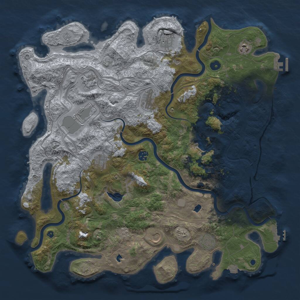 Rust Map: Procedural Map, Size: 4500, Seed: 30748696, 16 Monuments