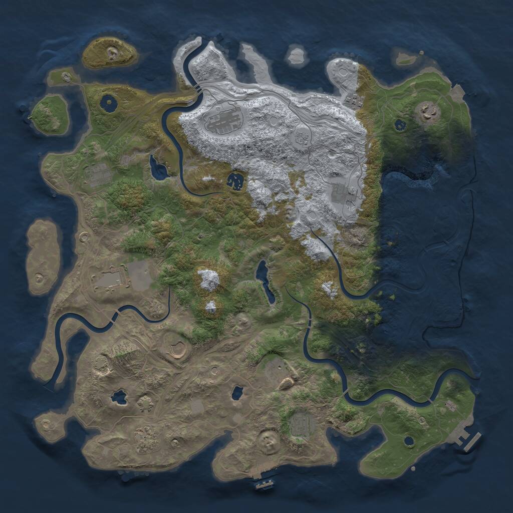 Rust Map: Procedural Map, Size: 4500, Seed: 6345276, 17 Monuments