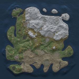 Thumbnail Rust Map: Procedural Map, Size: 3500, Seed: 23755554, 16 Monuments