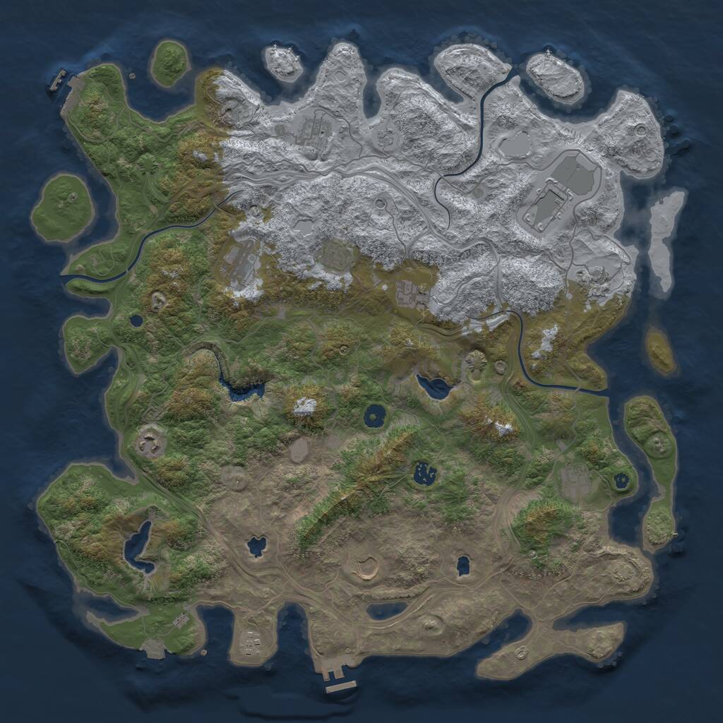 Rust Map: Procedural Map, Size: 4752, Seed: 609463069, 17 Monuments