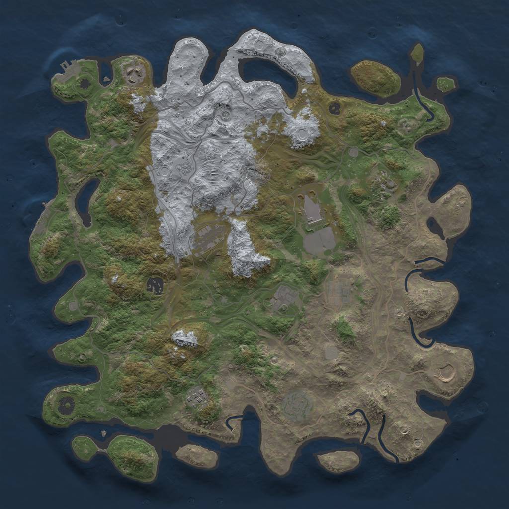 Rust Map: Procedural Map, Size: 4250, Seed: 134722583, 17 Monuments