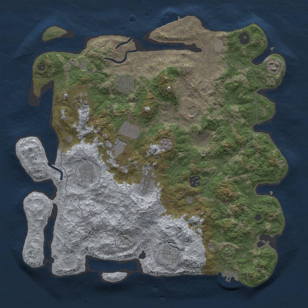 Rust Map: Procedural Map, Size: 4000, Seed: 1486801297, 17 Monuments