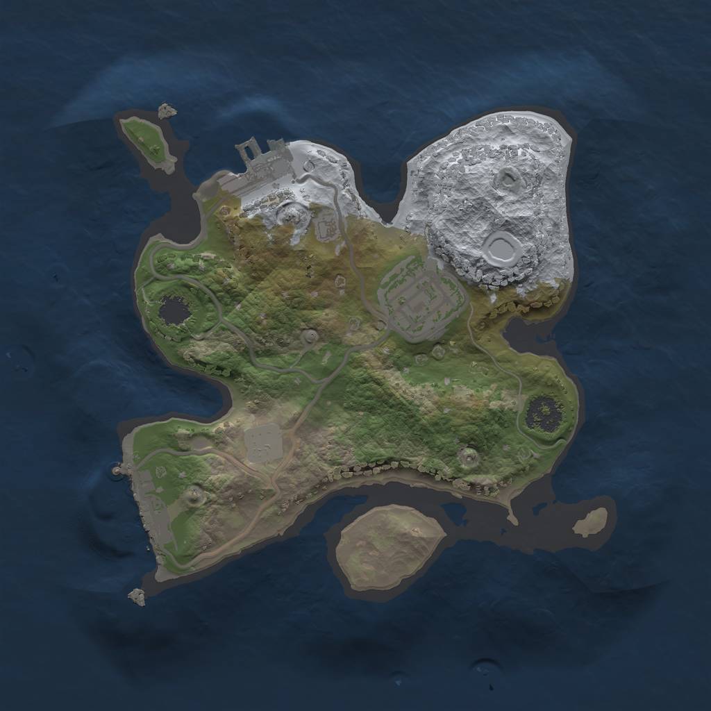 Rust Map: Procedural Map, Size: 2023, Seed: 13825, 6 Monuments