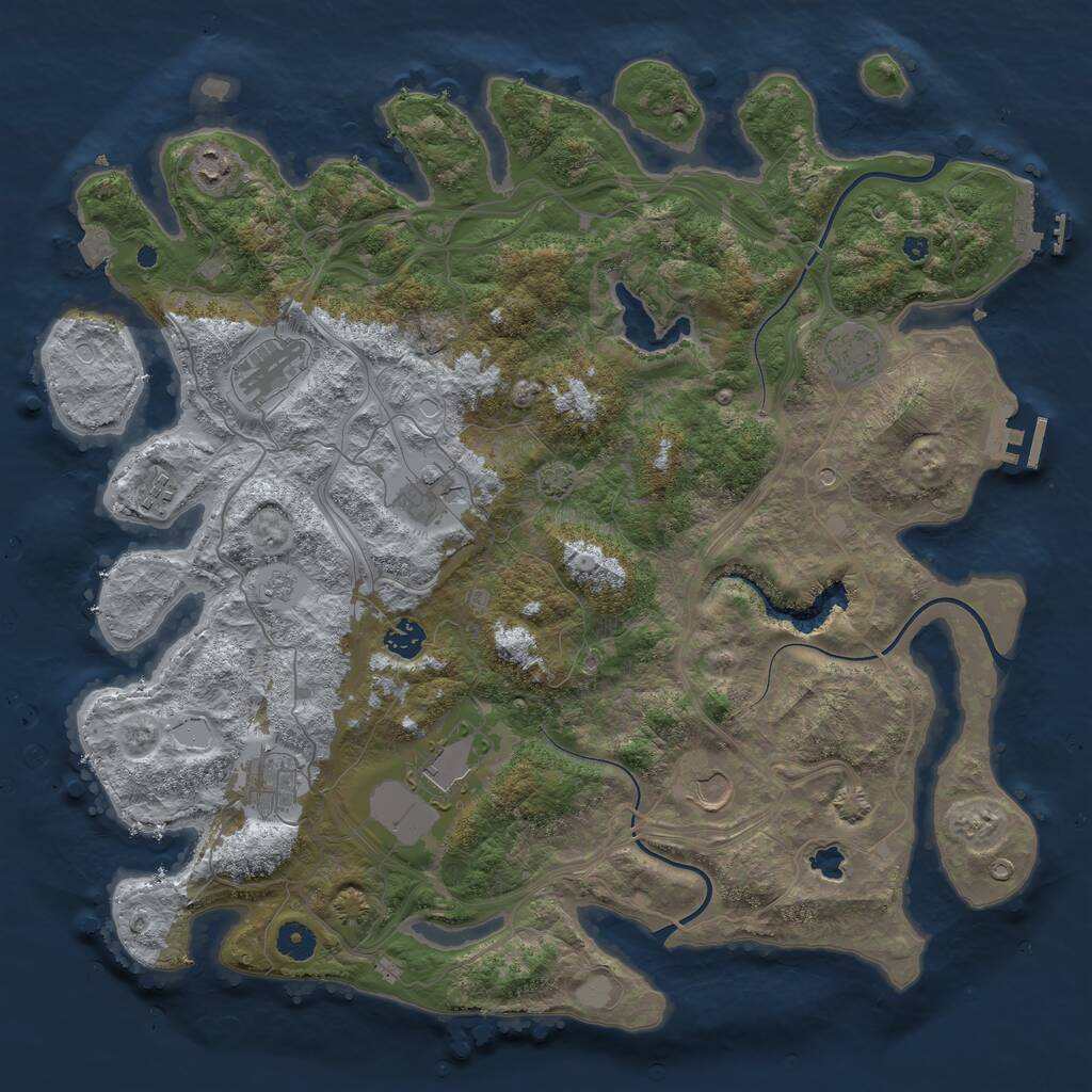 Rust Map: Procedural Map, Size: 4250, Seed: 998029, 15 Monuments