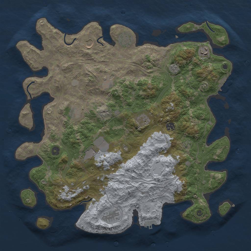 Rust Map: Procedural Map, Size: 4250, Seed: 214549556, 17 Monuments
