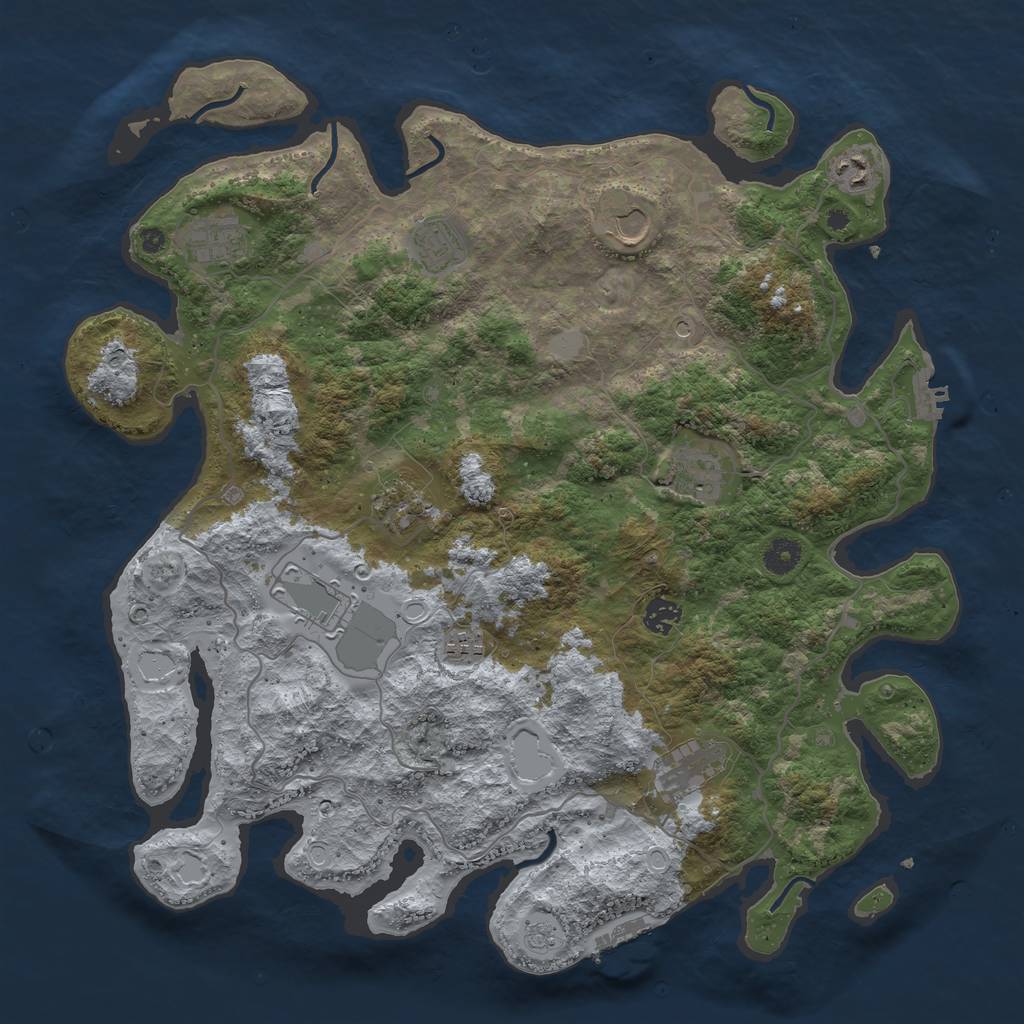 Rust Map: Procedural Map, Size: 4200, Seed: 928931635, 17 Monuments