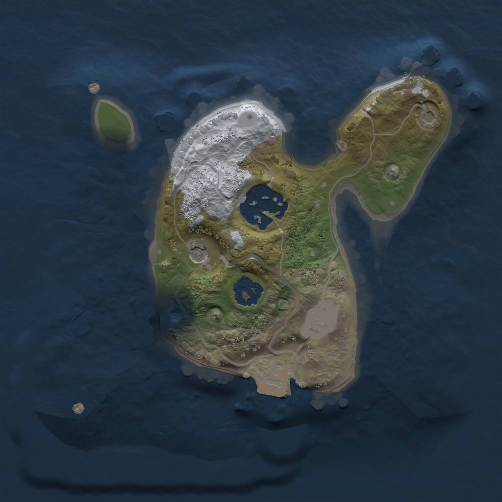 Rust Map: Procedural Map, Size: 1750, Seed: 1529056448, 3 Monuments