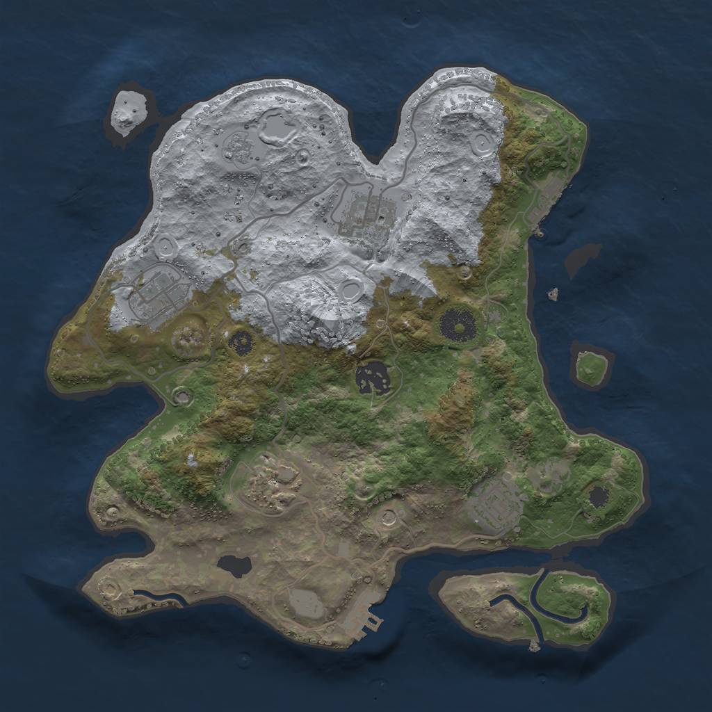 Rust Map: Procedural Map, Size: 3000, Seed: 1966690089, 12 Monuments