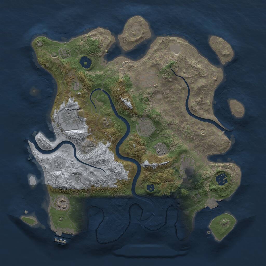 Rust Map: Procedural Map, Size: 3400, Seed: 1508085272, 12 Monuments