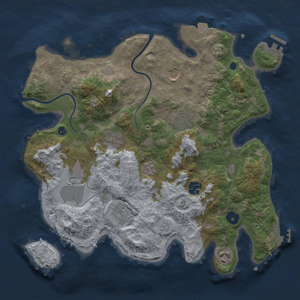 Rust Map: Procedural Map, Size: 3500, Seed: 1718575086, 14 Monuments