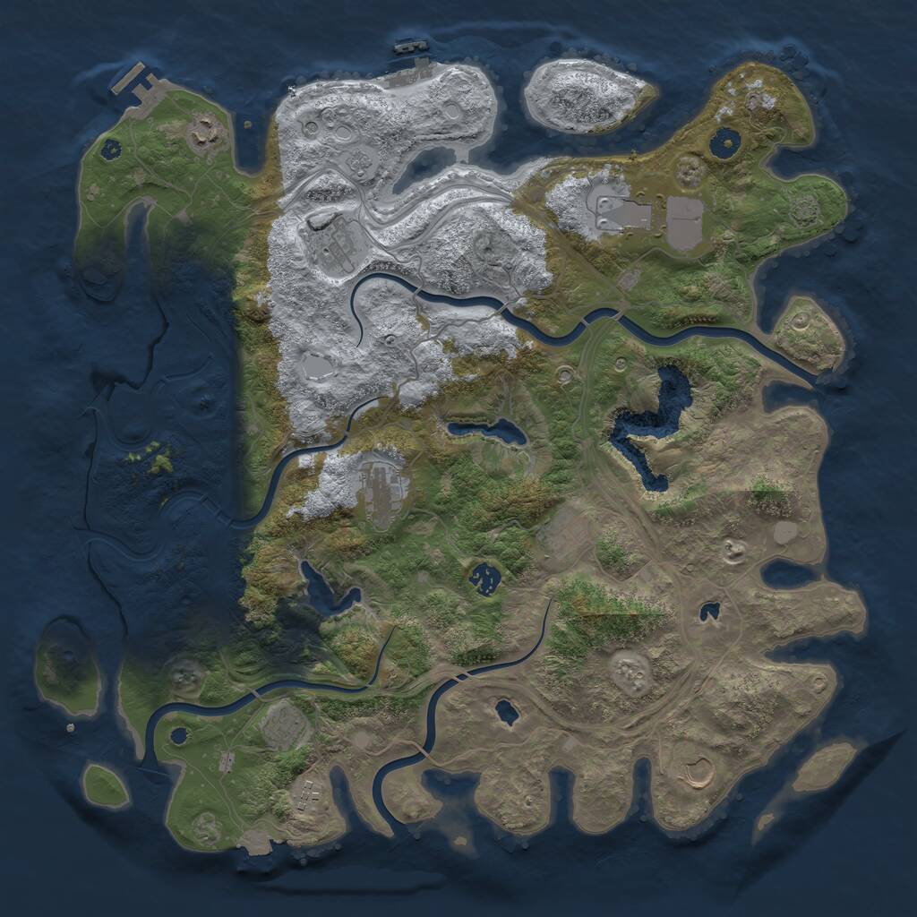 Rust Map: Procedural Map, Size: 4500, Seed: 170447911, 15 Monuments