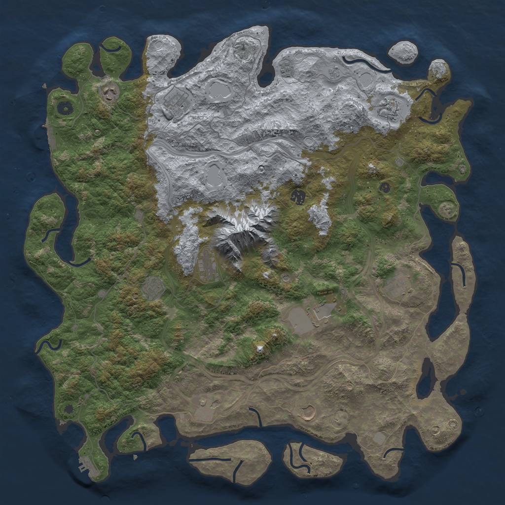 Rust Map: Procedural Map, Size: 5000, Seed: 14578, 18 Monuments