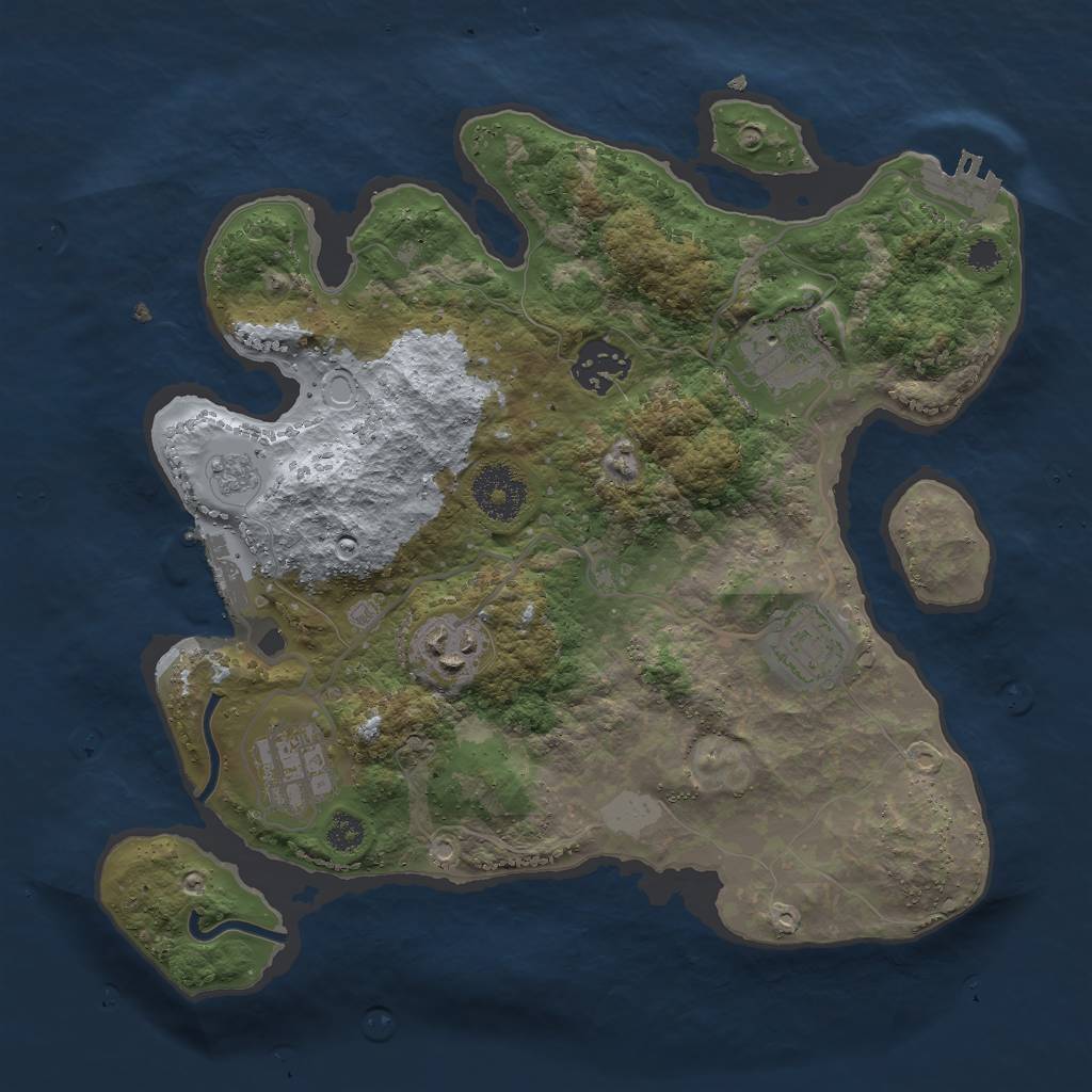 Rust Map: Procedural Map, Size: 3000, Seed: 1184578774, 11 Monuments
