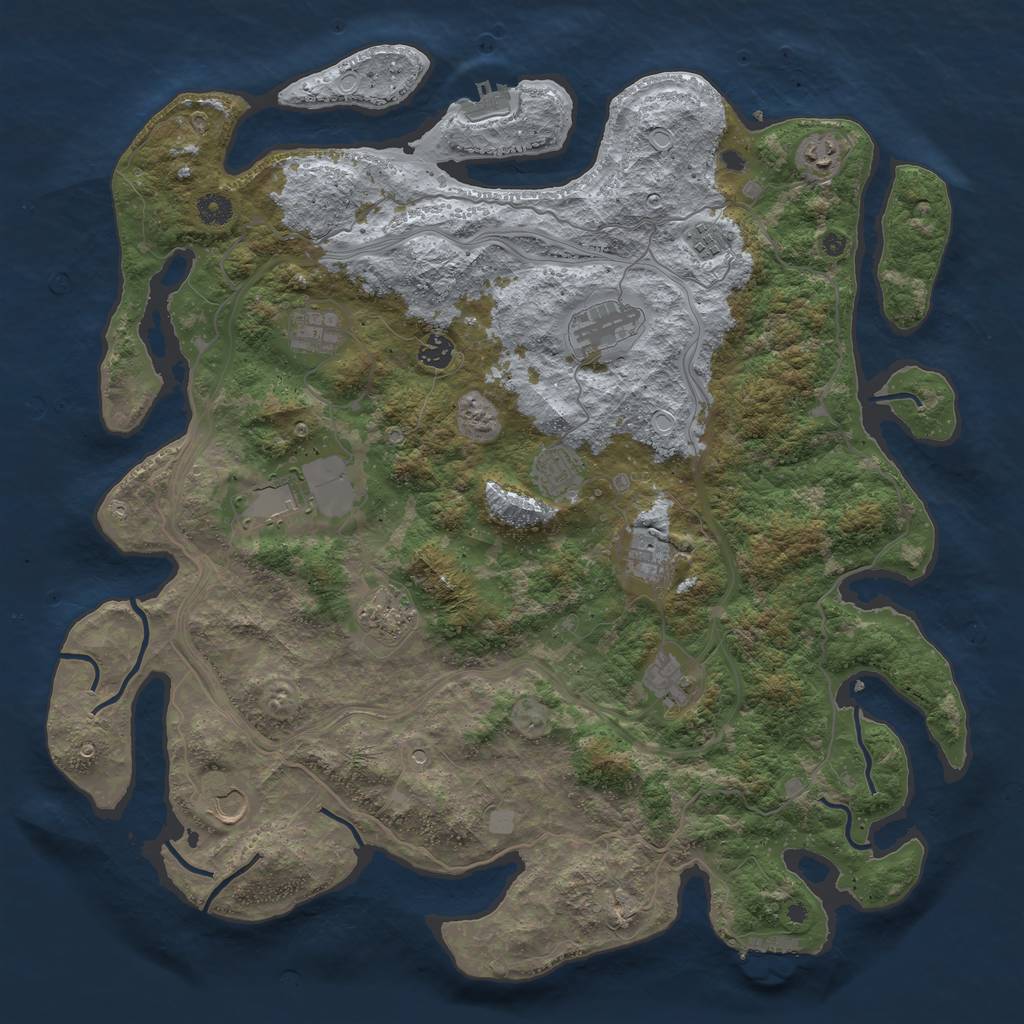 Rust Map: Procedural Map, Size: 4500, Seed: 133753, 17 Monuments
