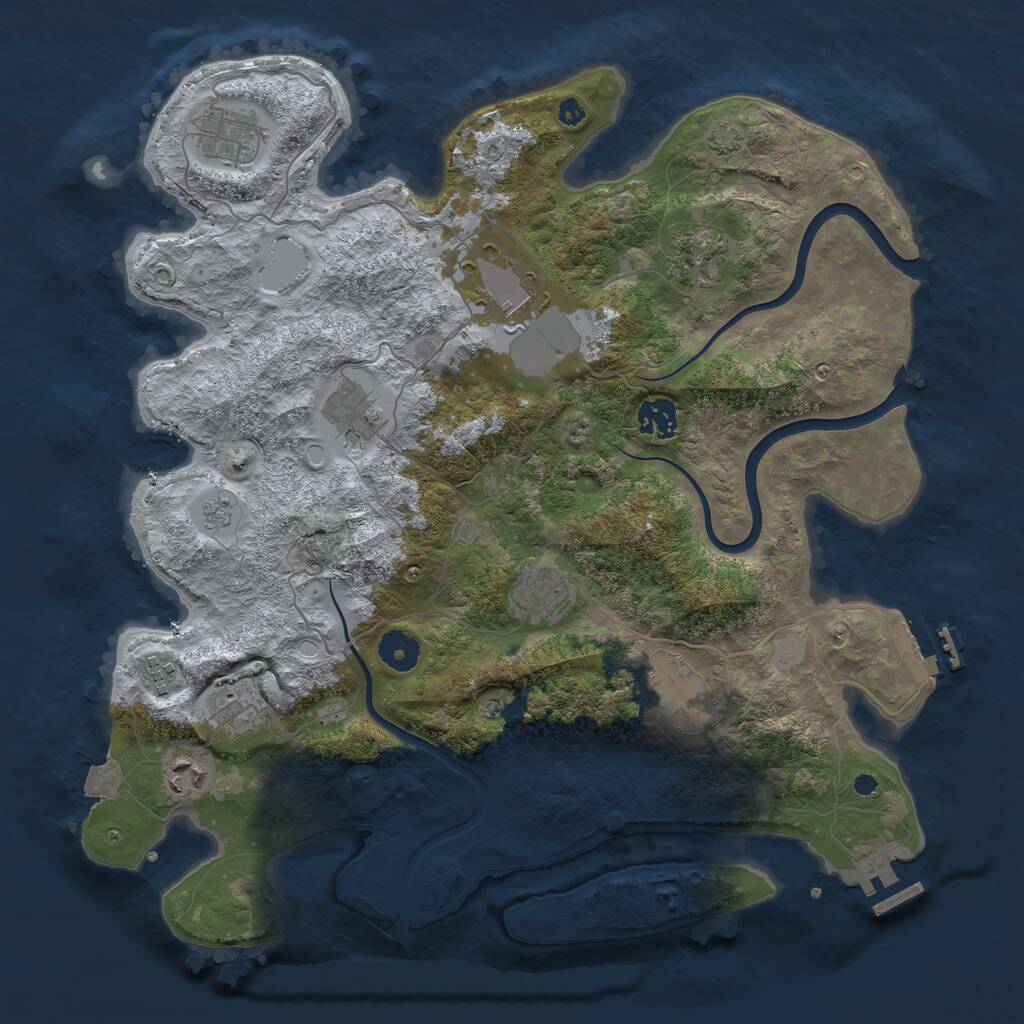 Rust Map: Procedural Map, Size: 3800, Seed: 1655688956, 16 Monuments